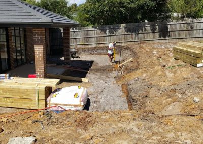before timber retaining and stairs Northern Beaches