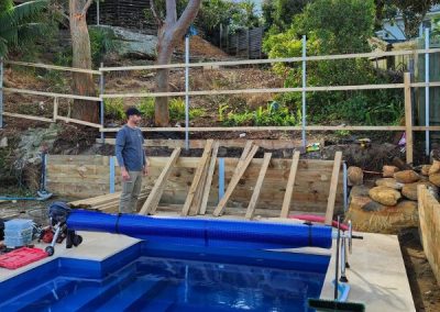 fence and retaining wall progress shot Northern Beaches