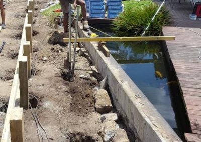 landscaping cementing posts in Newport