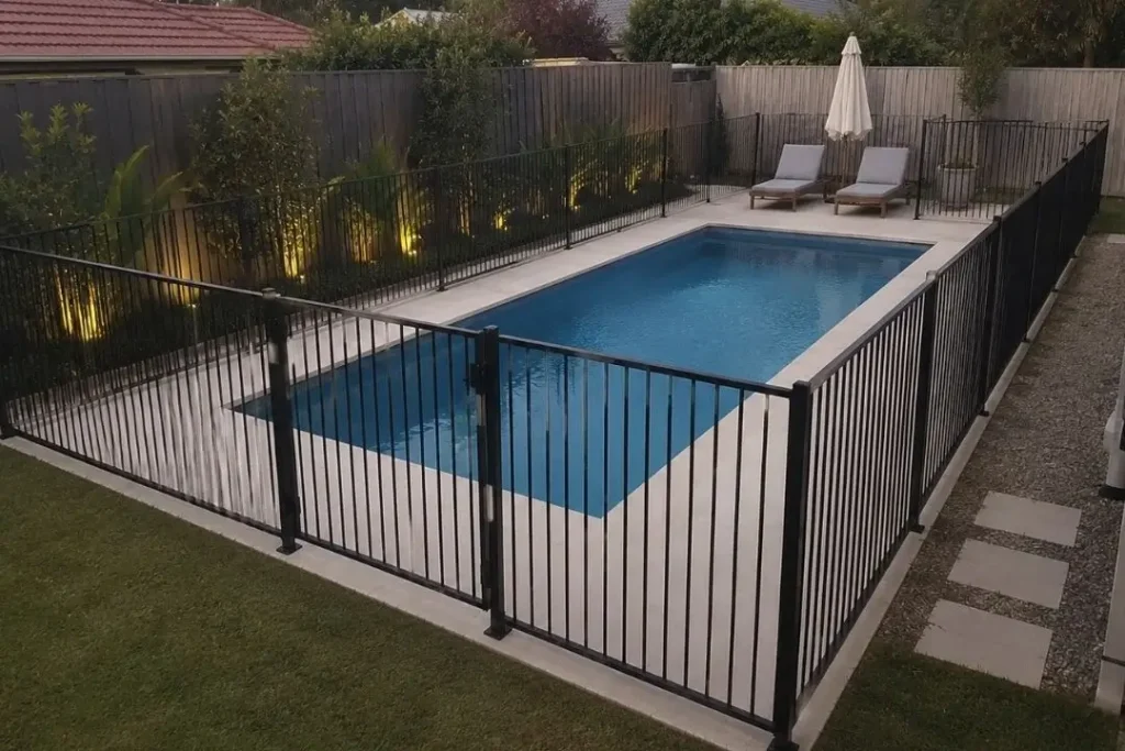 four-sided aluminium pool fence