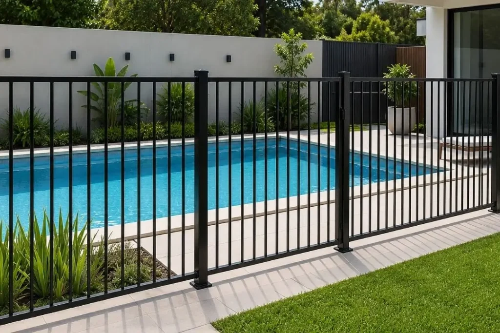 powder-coated aluminium pool fence